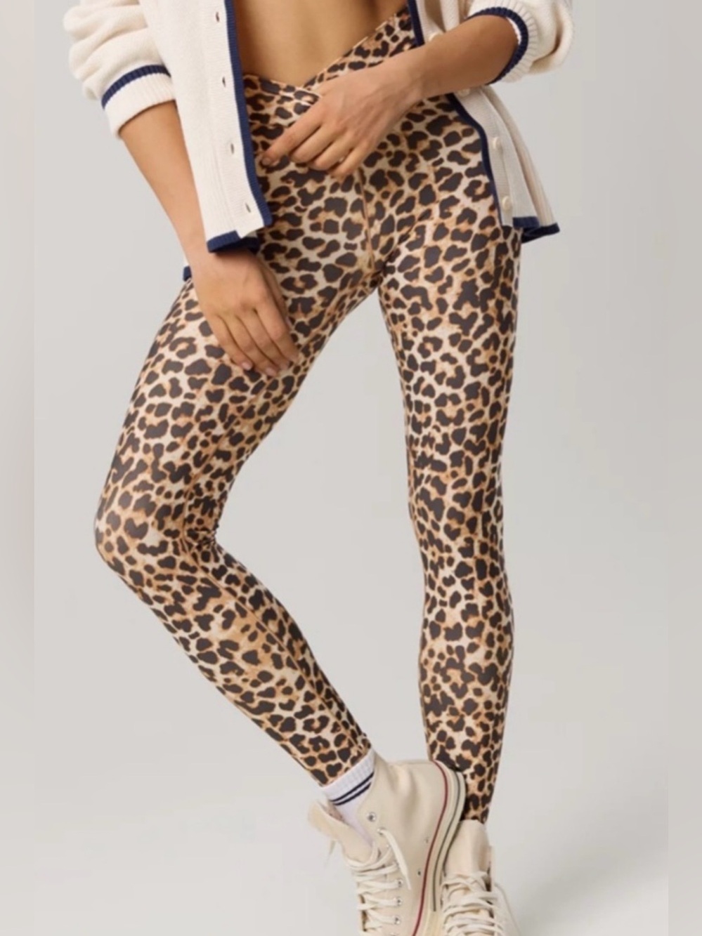 Aerie High-Waisted Crossover Leggings Printed, size XS (short), like new!